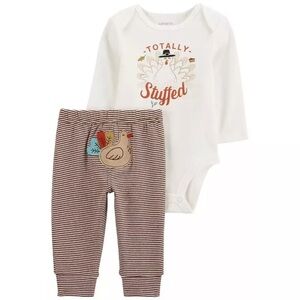 Carter's Thanksgiving Shirt and Pants Outfit Set Baby Boys or Girls Turkey